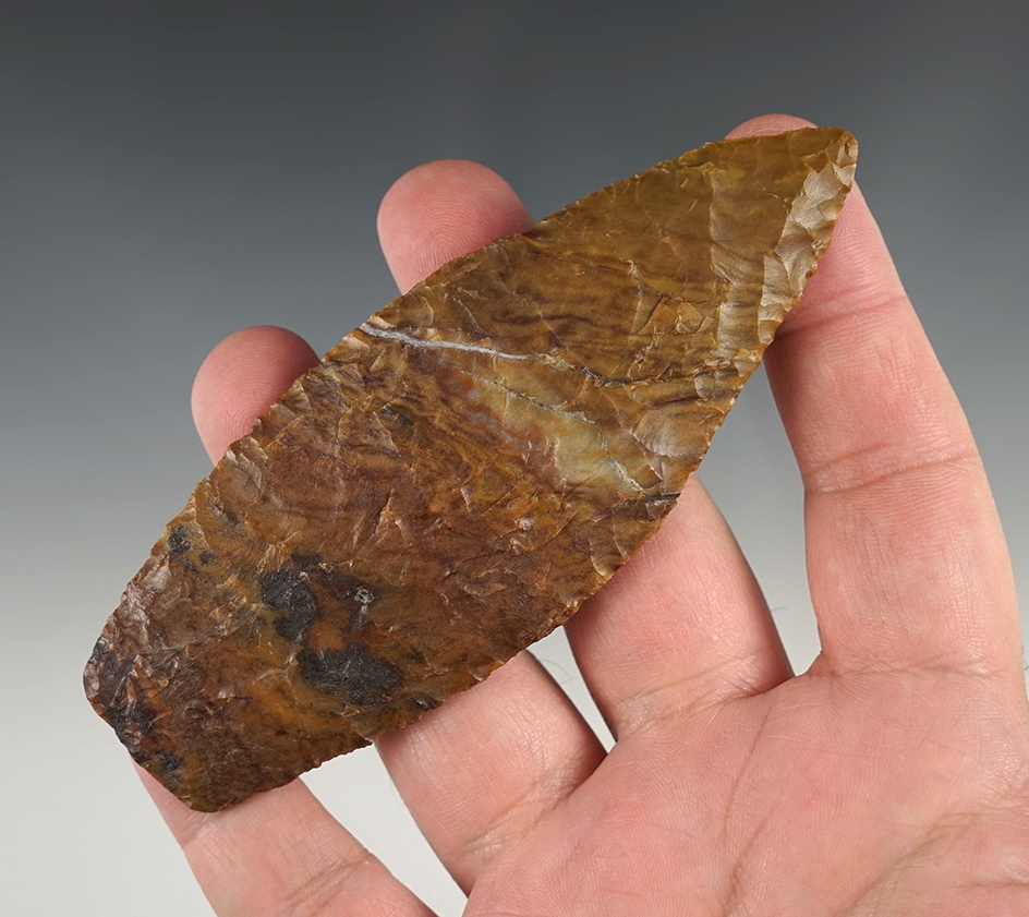 Exceptional! 4 9/16" blade made from beautiful Multi-color Jasper found near the Columbia Rvr.