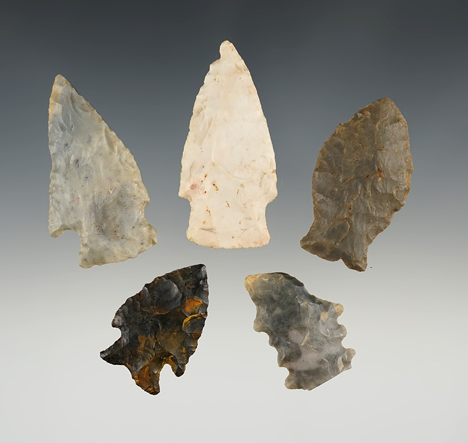 Set of 5 assorted Midwest points. The largest is 2 5/16".