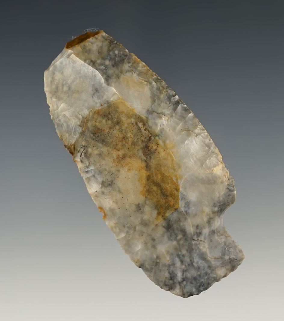 2 13/16" Paleo Uniface Knife found in Knox Co., Ohio. Pictured in Hothem's First Hunters!