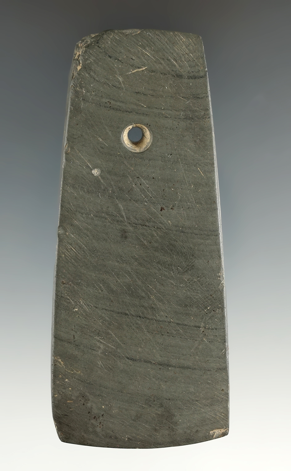 3 3/4" Slate Pendant found in Portage Co., Ohio.