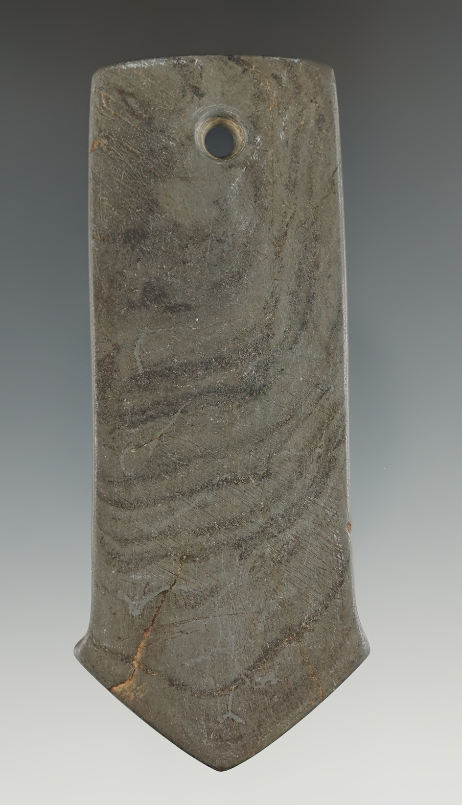 4" Hopewell Anchor Pendant found in the vicinity of Fox Lake, Baughman Twp., Wayne Co., Ohio.