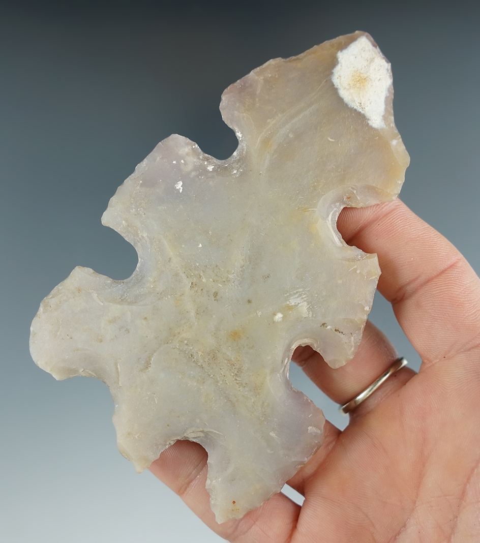 4 7/16" Mayan Eccentric made from semi-translucent Colha Chert. Guatemala. Stermer COA.