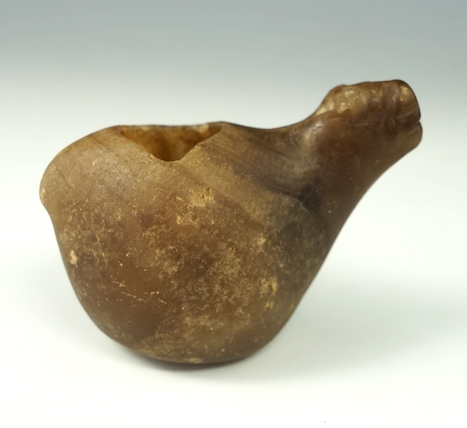 2 5/8" x 2" Canopa made from brown Quartz. Recovered above Cusco, Peru.