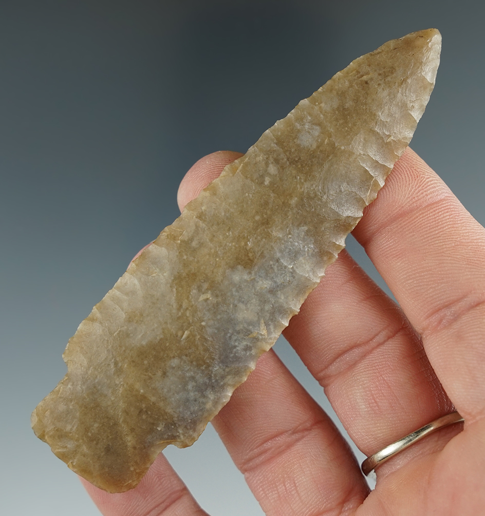 3 5/8" Scottsbluff made from Edwards Plateau Chert. Sabine Co., Texas. Stermer and Bennett COAs.