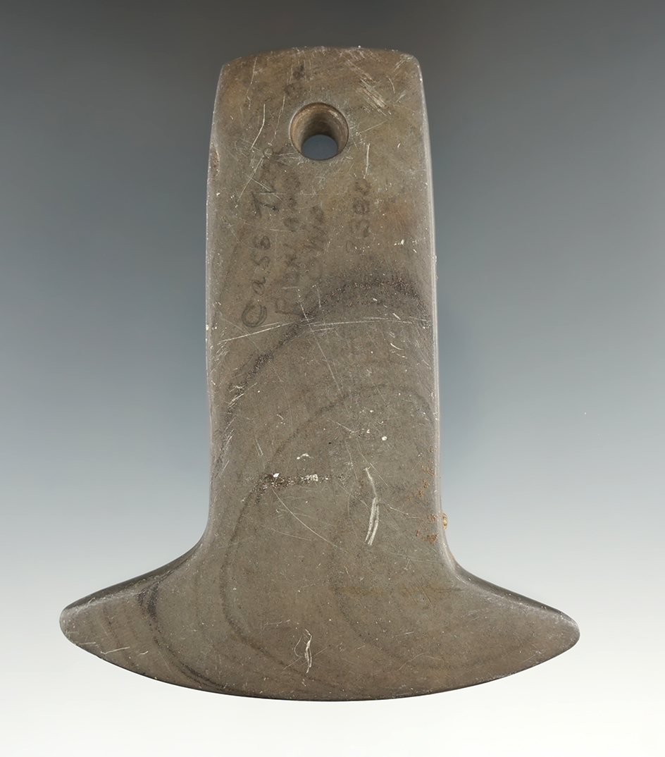 4" Anchor Pendant made from Banded Slate, found in Cass Twp., Richland Co., Ohio. Ex. Chadwick.