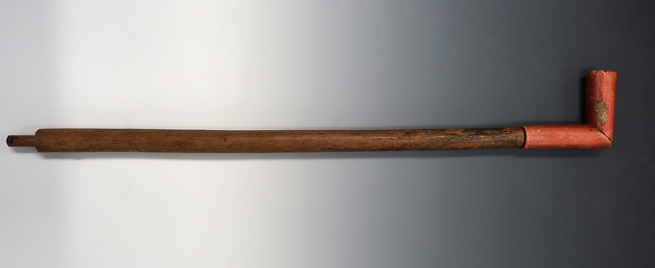 3 5/8" long x 3" tall Plains Indian Catlinite Pipe that is broken/glued at the elbow w/ the orig. st