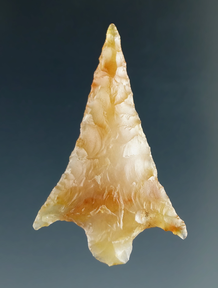1 3/8" Rabbit Island, "extreme wing" made from Translucent Caramel Agate, Columbia River.
