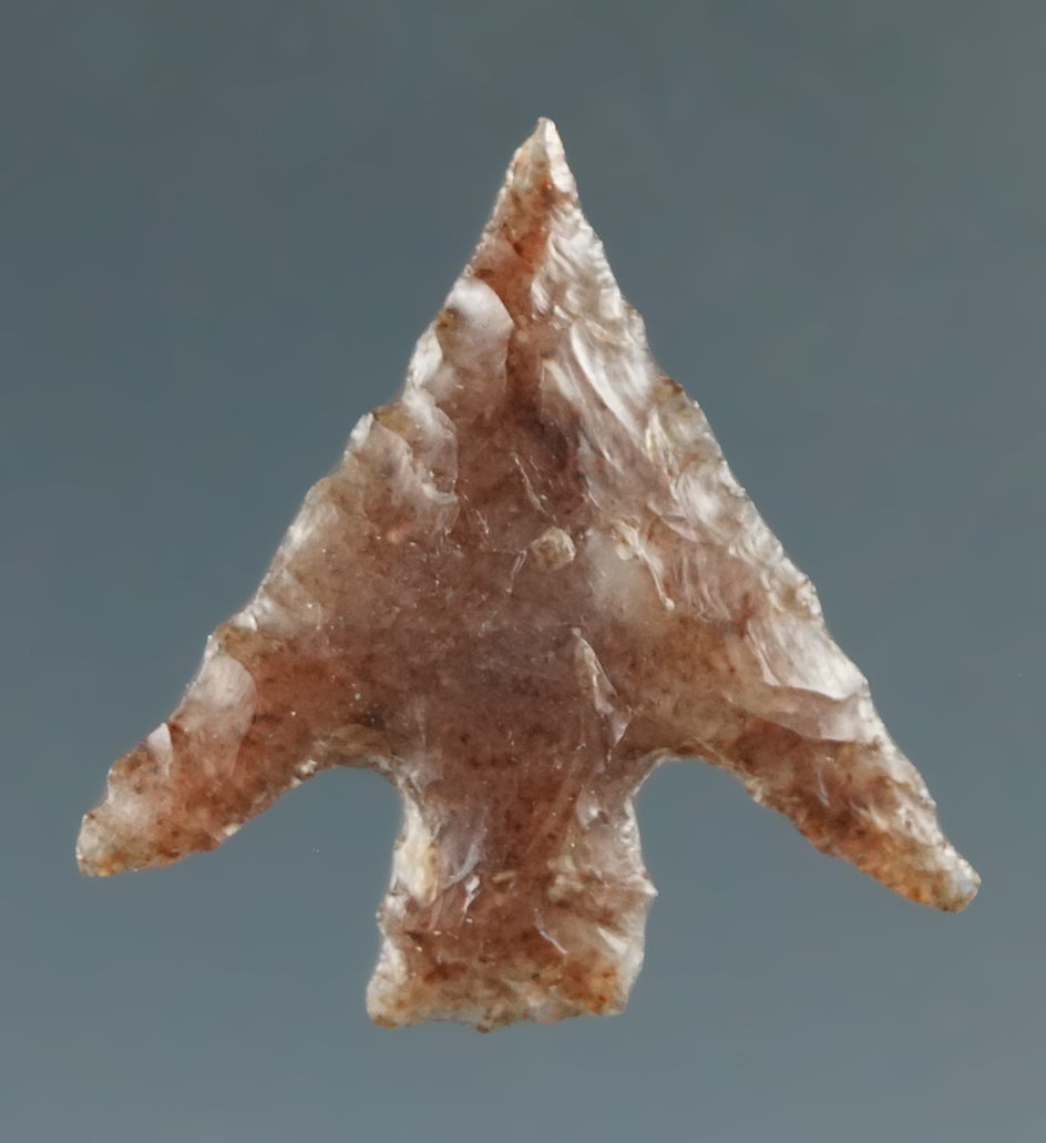 3/4" Columbia Plateau "True Gem Point" made from Brown-Clear Moss Agate, Columbia River.