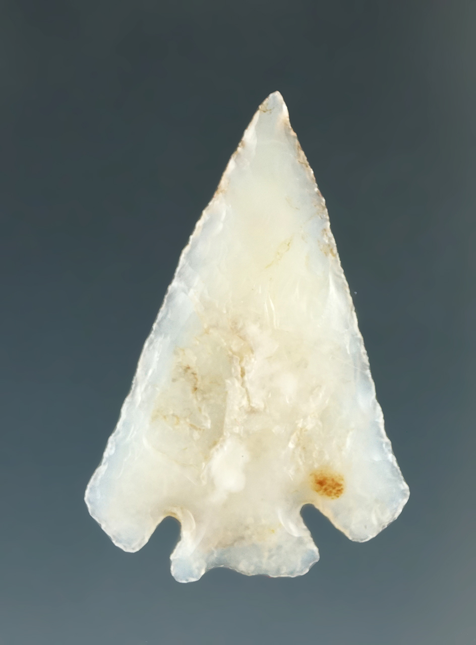 1 1/8" Quilomine Bar Point made from Translucent Clear Agate, found near the Columbia River.