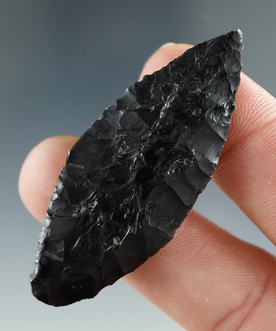 2" Cascade Leaf Blade made from Obsidian, found near the Columbia River.