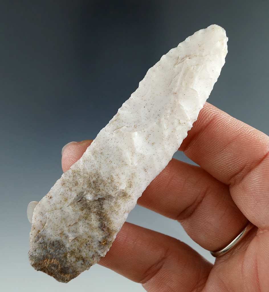 3 1/4" Shouldered Cascade Knife made from White Agate, found near the Columbia River.