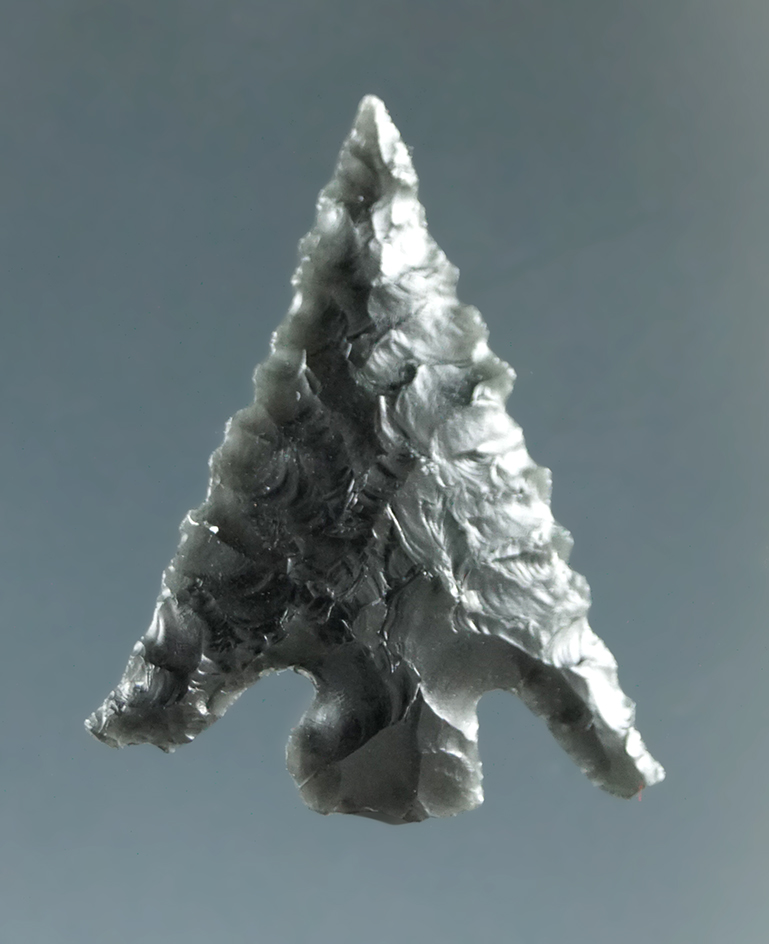 1" Columbia Plateau made from Black Obsidian, found near the Columbia River.