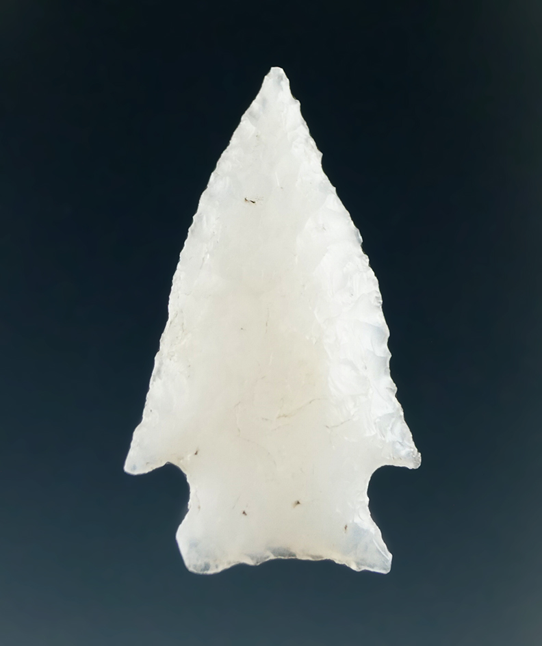 1 1/8" Snake River Dart made from Translucent White Agate, found near the Columbia River.