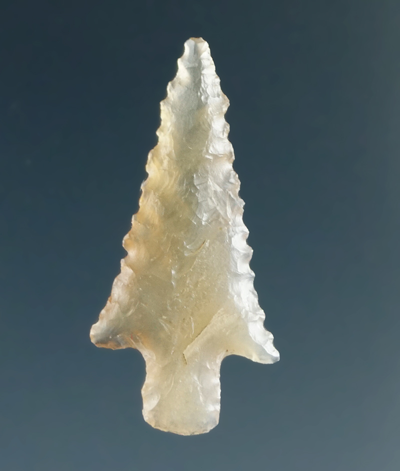 7/8" Wallula Square Stem with nice Serrations, made from Clear Agate, Columbia River.