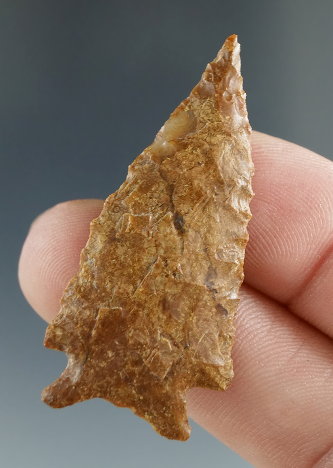 1 3/8" Snake River Dart made from Yellow-Brown Jasper, found near the Columbia River.