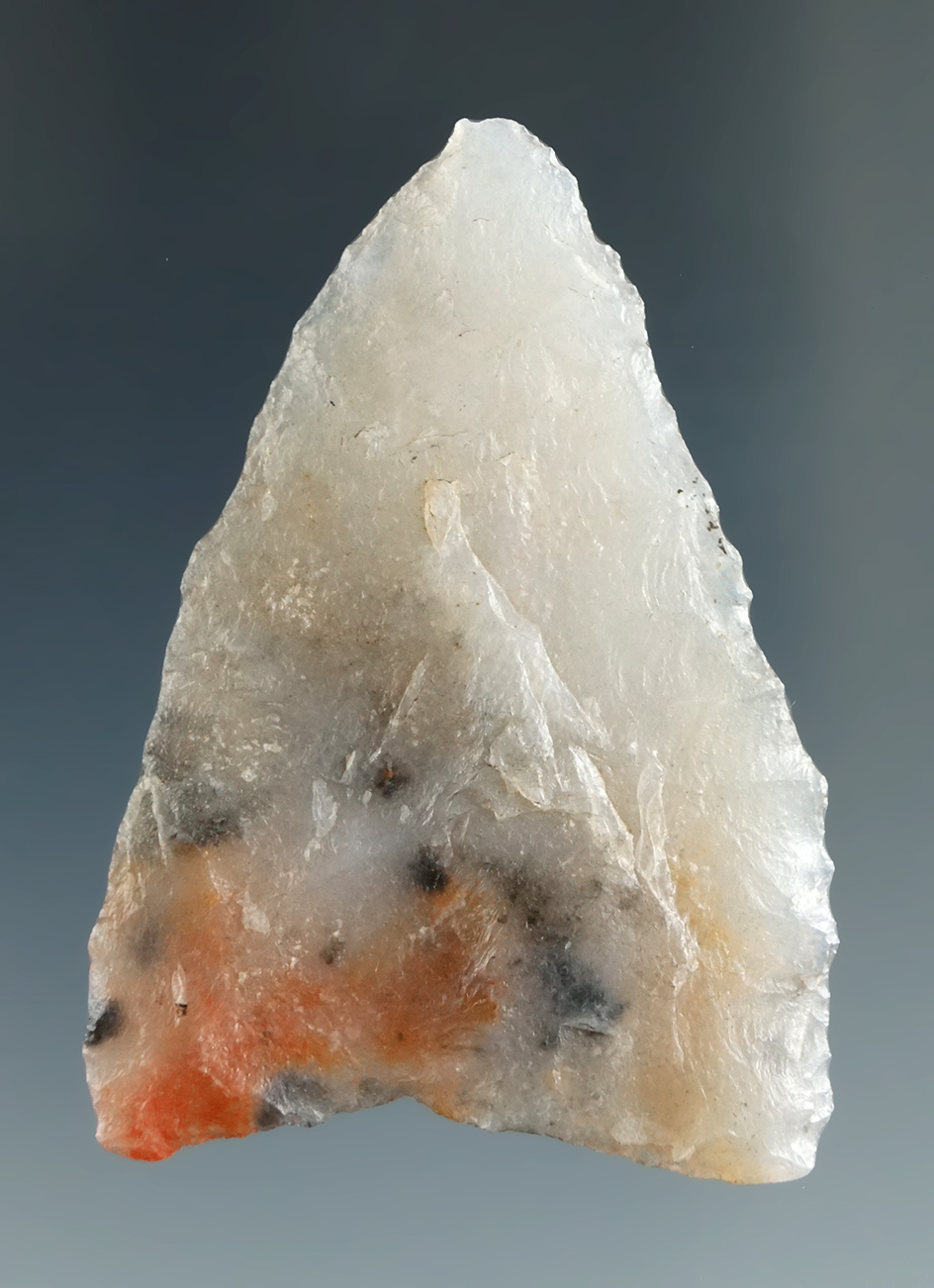 1 3/4" Mule Ear made from Translucent Clear and Red Agate, found near the Columbia River.