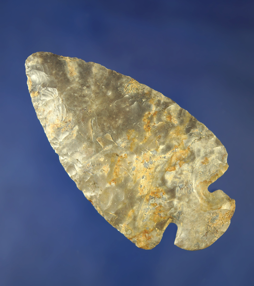 3 1/4" Dovetail found in Ohio made from Coshocton Flint. Ex. Von Hilliard Collection.  Dickey COA.