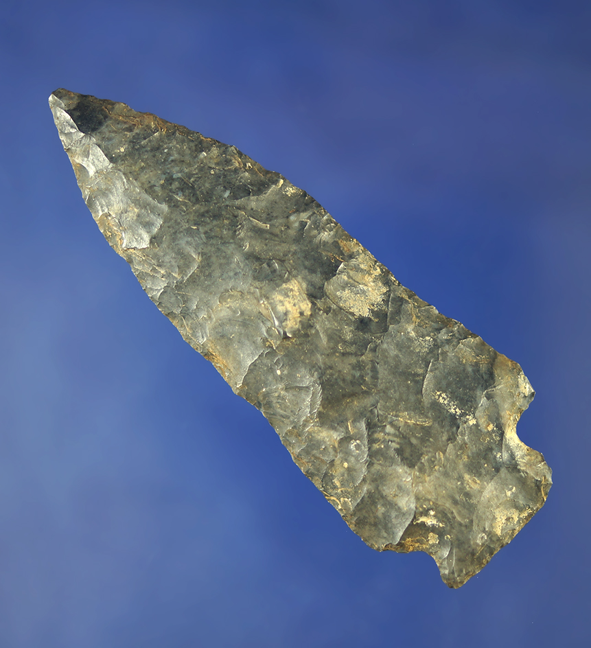 3 3/16" Coshocton Flint Cornernotch knife found in Ohio.