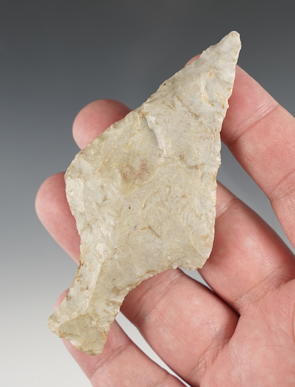 3 15/16" Ashtabula made from Flint Ridge Flint. Found in Huron Co., Ohio. Bennett COA.