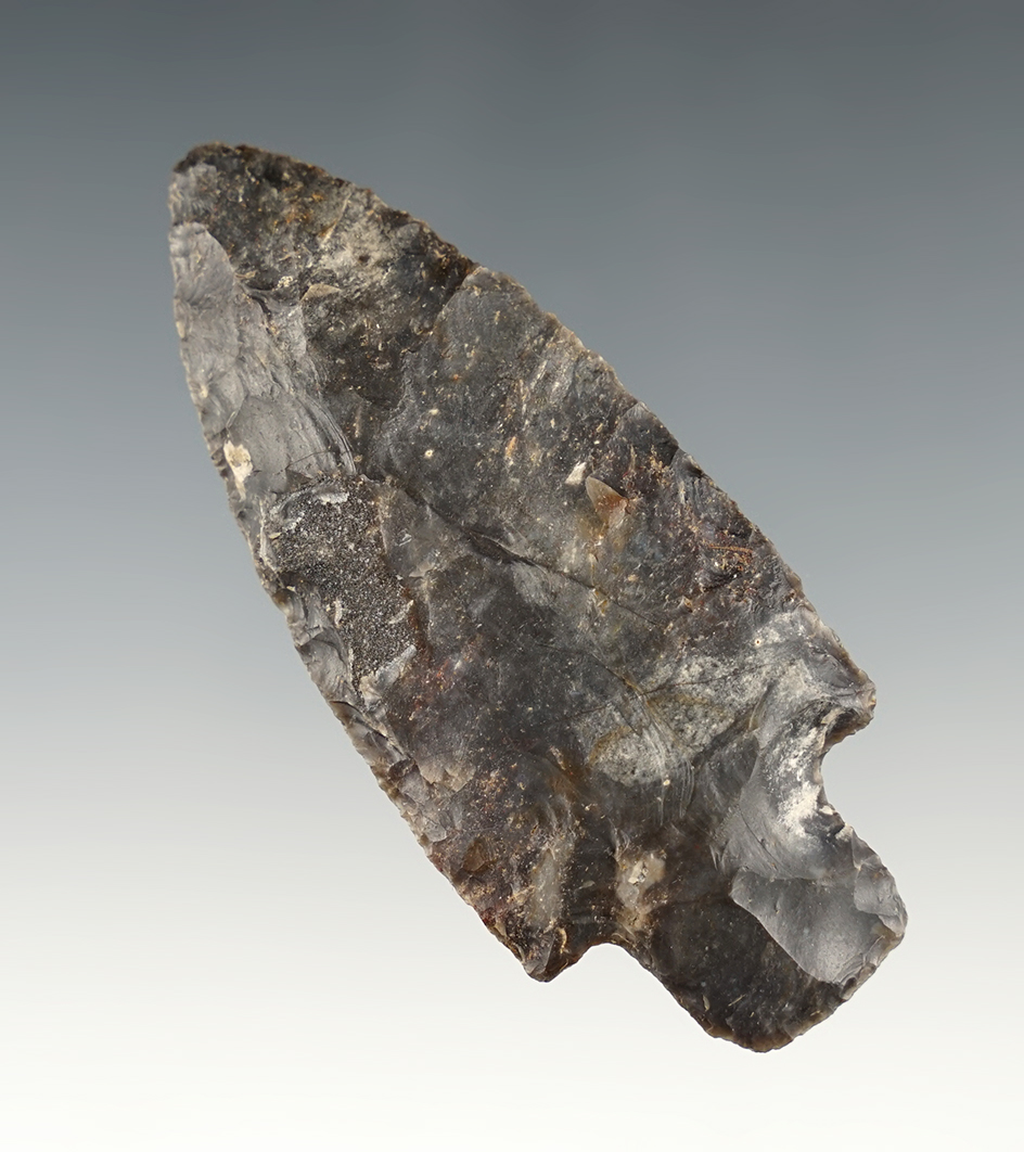 Well made 3 1/8" Ohio Adena made from glossy Coshocton flint.