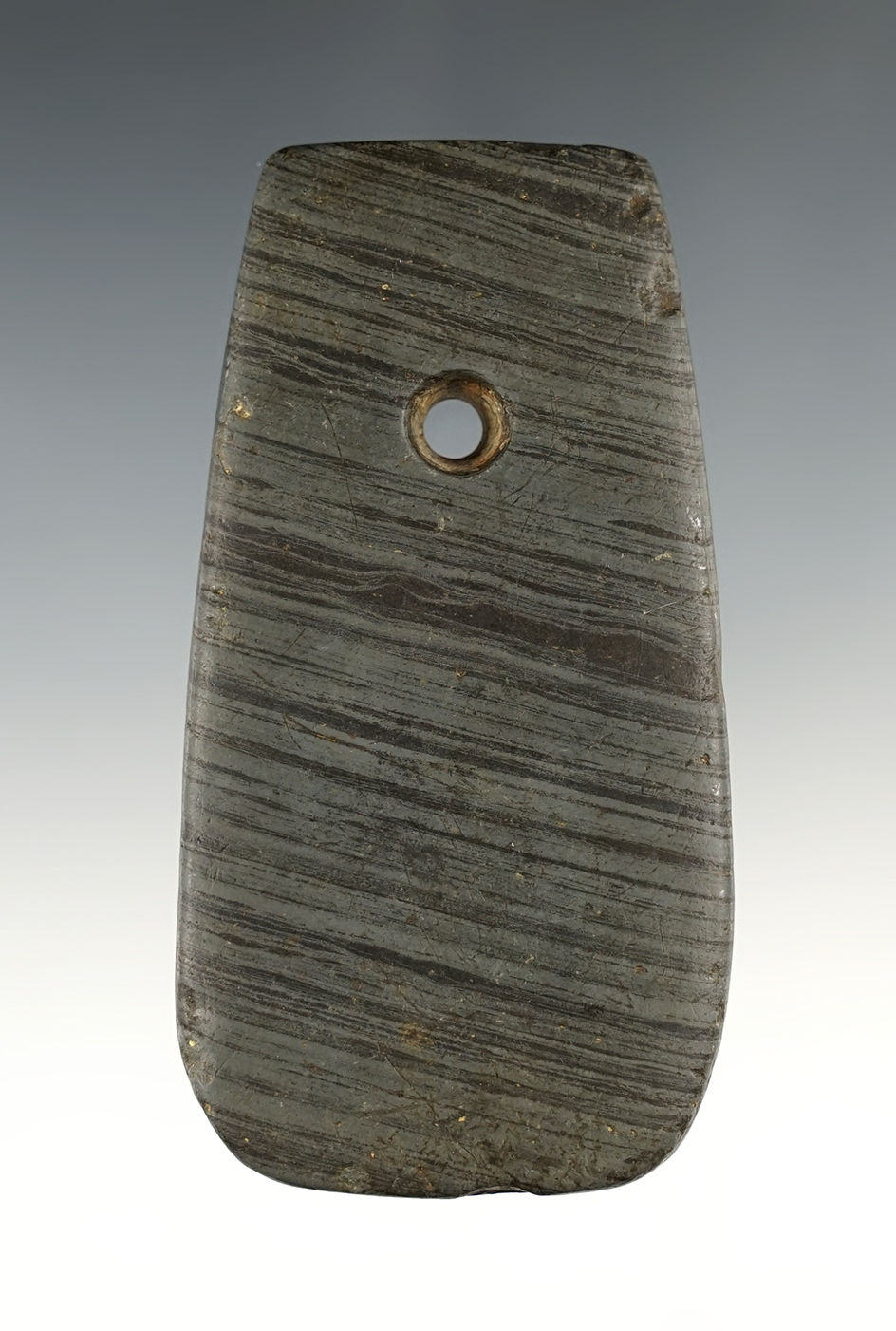 Nice 3 5/8" Midwest Pendant made from Banded Slate.