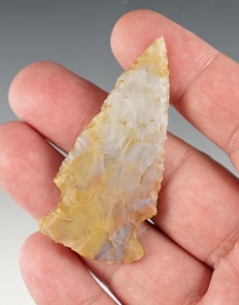 Excellent color on this 2 7/17" Flint Ridge Hopewell - Miami Co., Ohio.