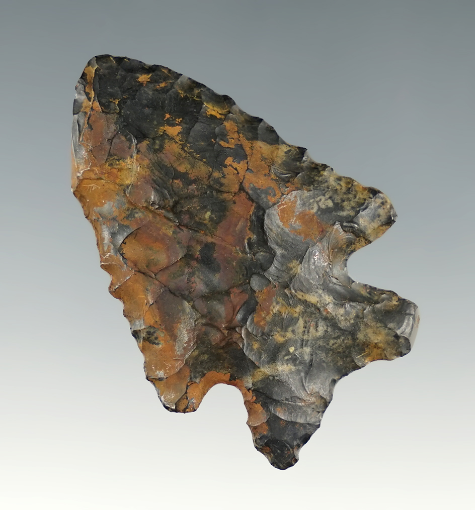 2" Ohio MacCorkle Bifurcate made from nicely patinated Coshocton flint.