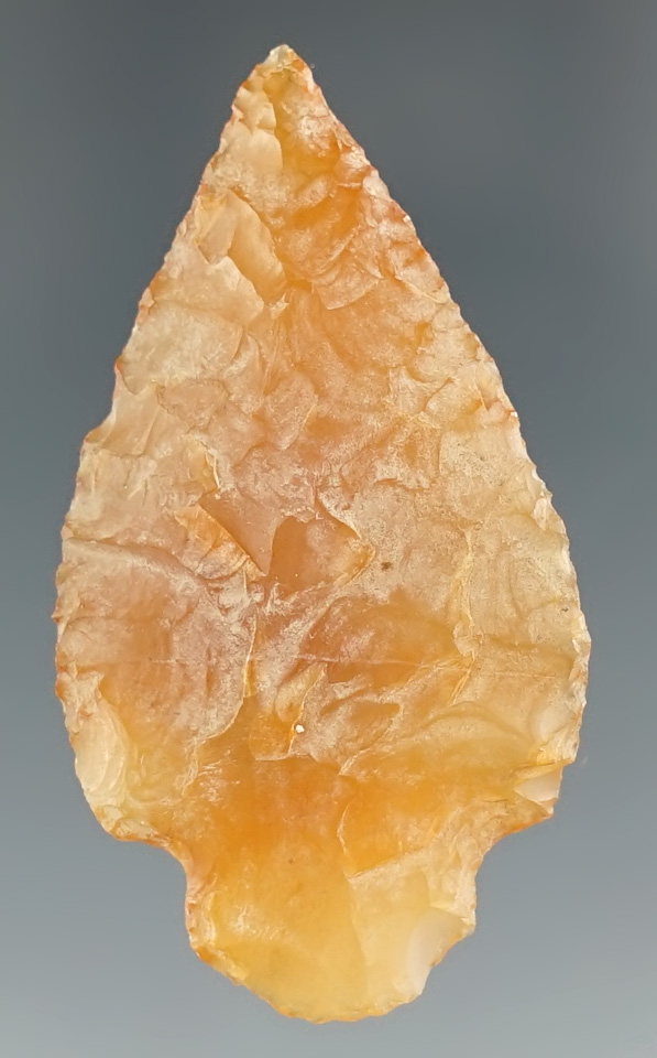 1 15/16" Stemmed Point made from beautiful semi-translucent Agate.  Bennett COO.  Ex. Norma Berg.