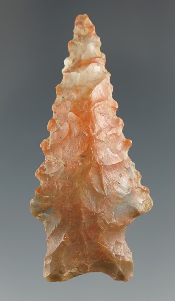 2" Nicely Serrated Bifurcate made from attractive material found in Illinois.