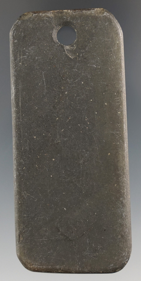 3 1/16" Hopewell Rectangular Pendant made from Slate, found in Coshocton Co., Ohio. Pictured!