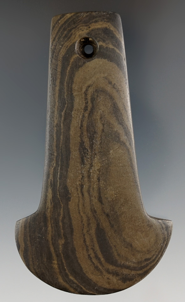 4 1/16" Adena Shovel Pendant found in the vicinity of Chillicothe, Ross Co., Ohio. Ex. Andy Reichart