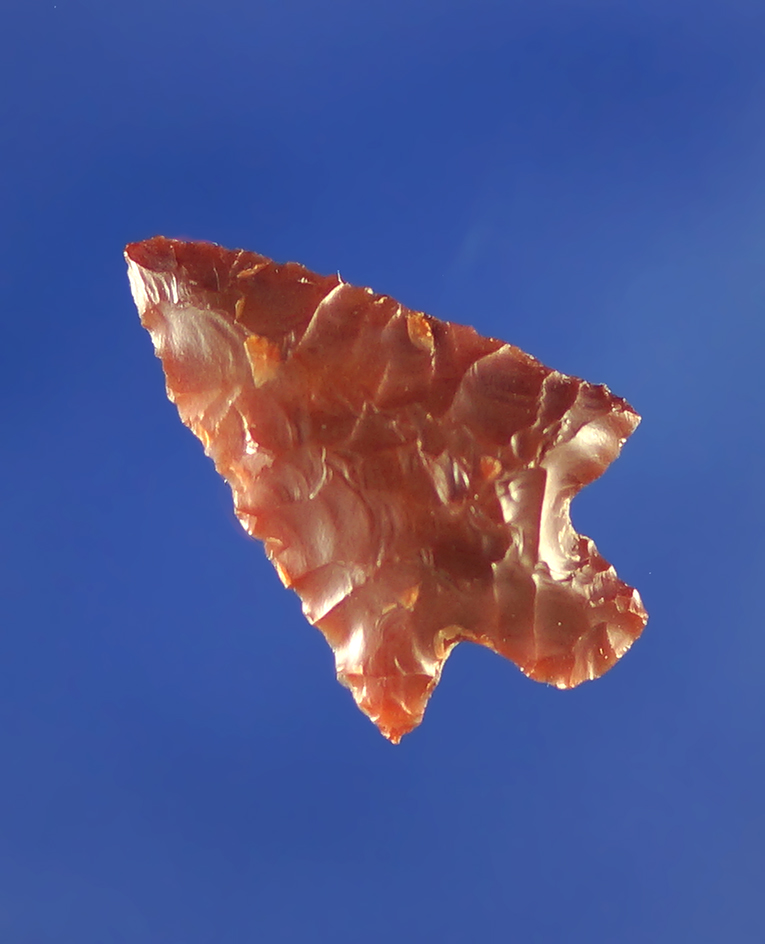 13/16" Rabbit Island that is nicely flaked from semi translucent agate.    Columbia River.