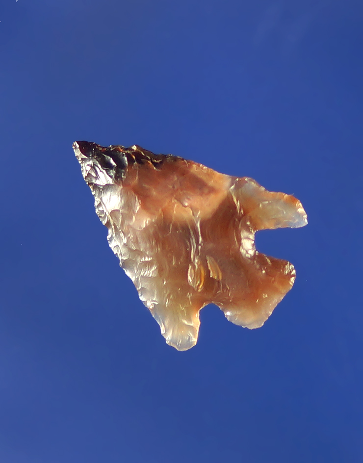 5/8" Columbia Plateau made from a flake of highly translucent multicolored agate. Columbia Rvr.