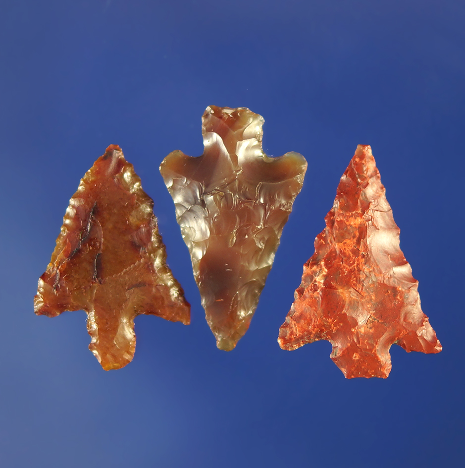 Set of three Gempoints made from attractive material, largest is 3/4".    Columbia River.