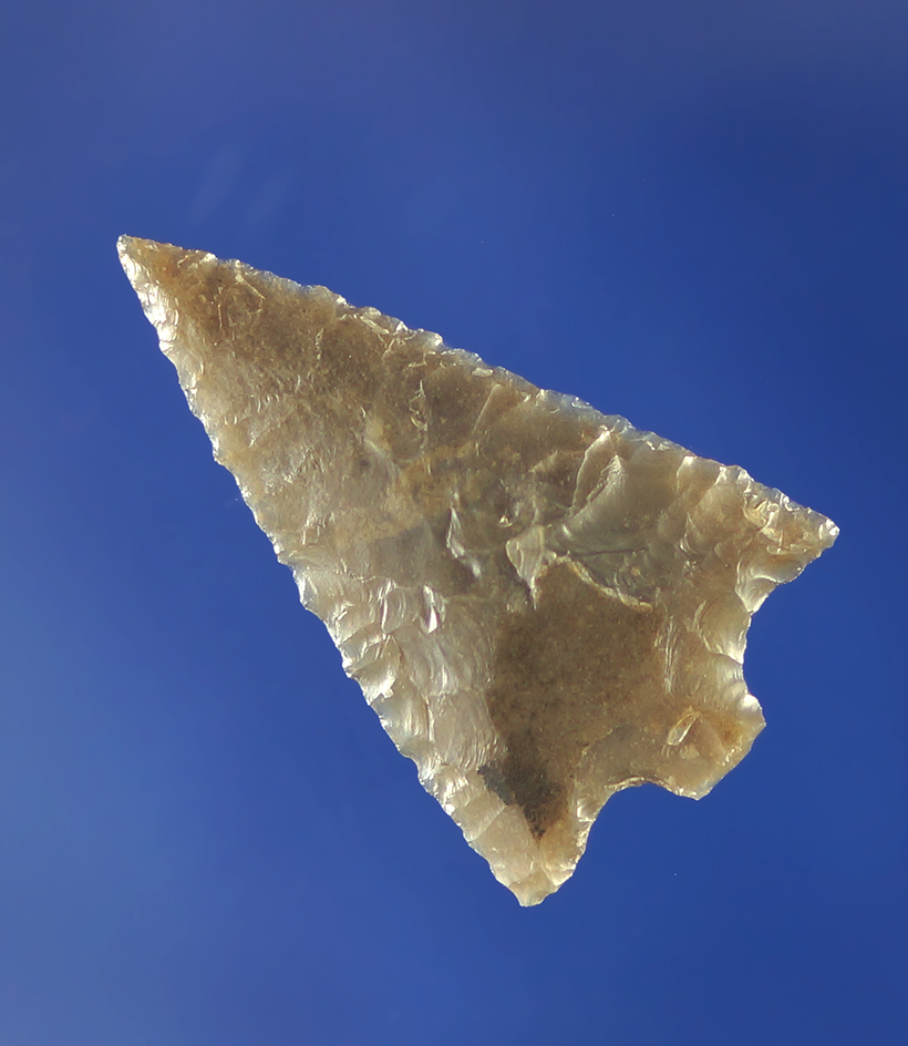 1 1/16" very thin and well flaked Wallula.    Columbia River.