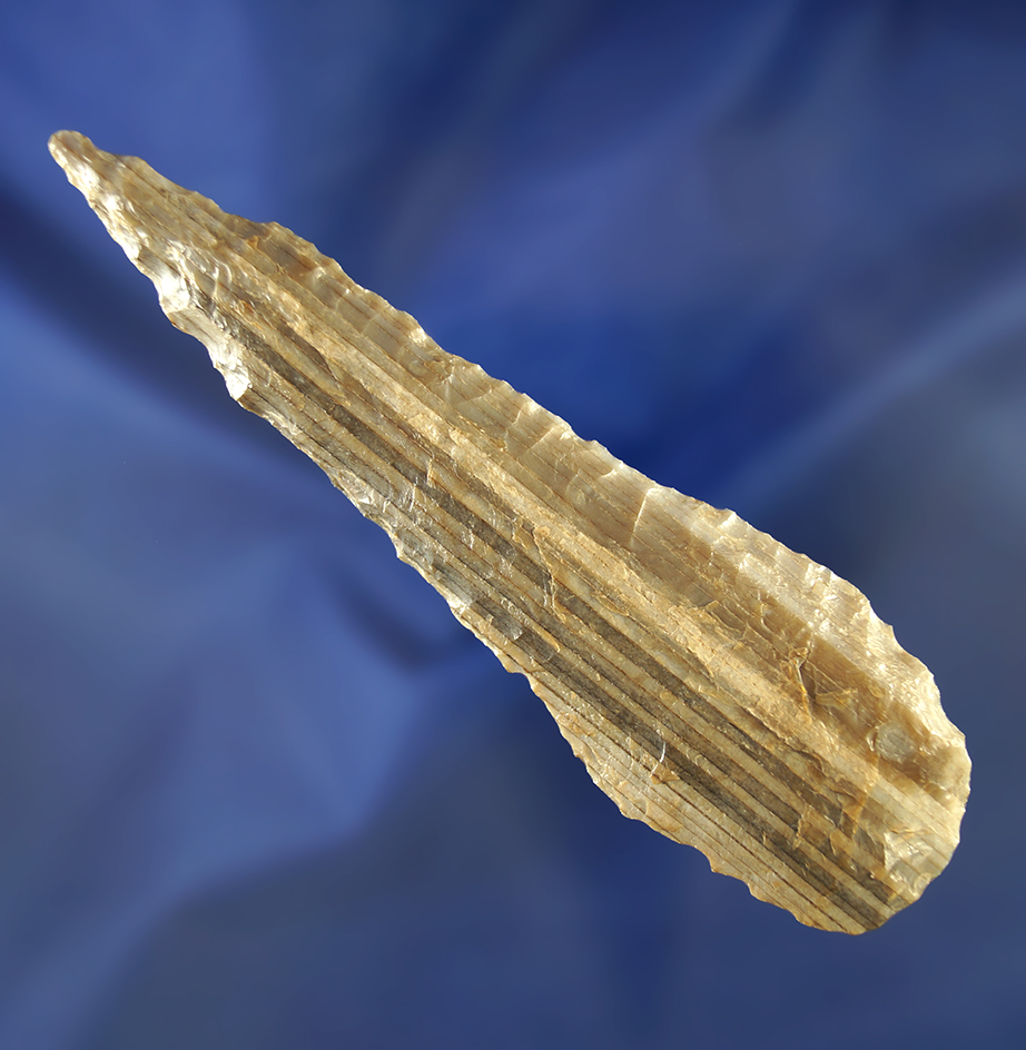 Beautiful material on this nicely banded 4 3/8" Petrified Wood  Knife    Columbia River.