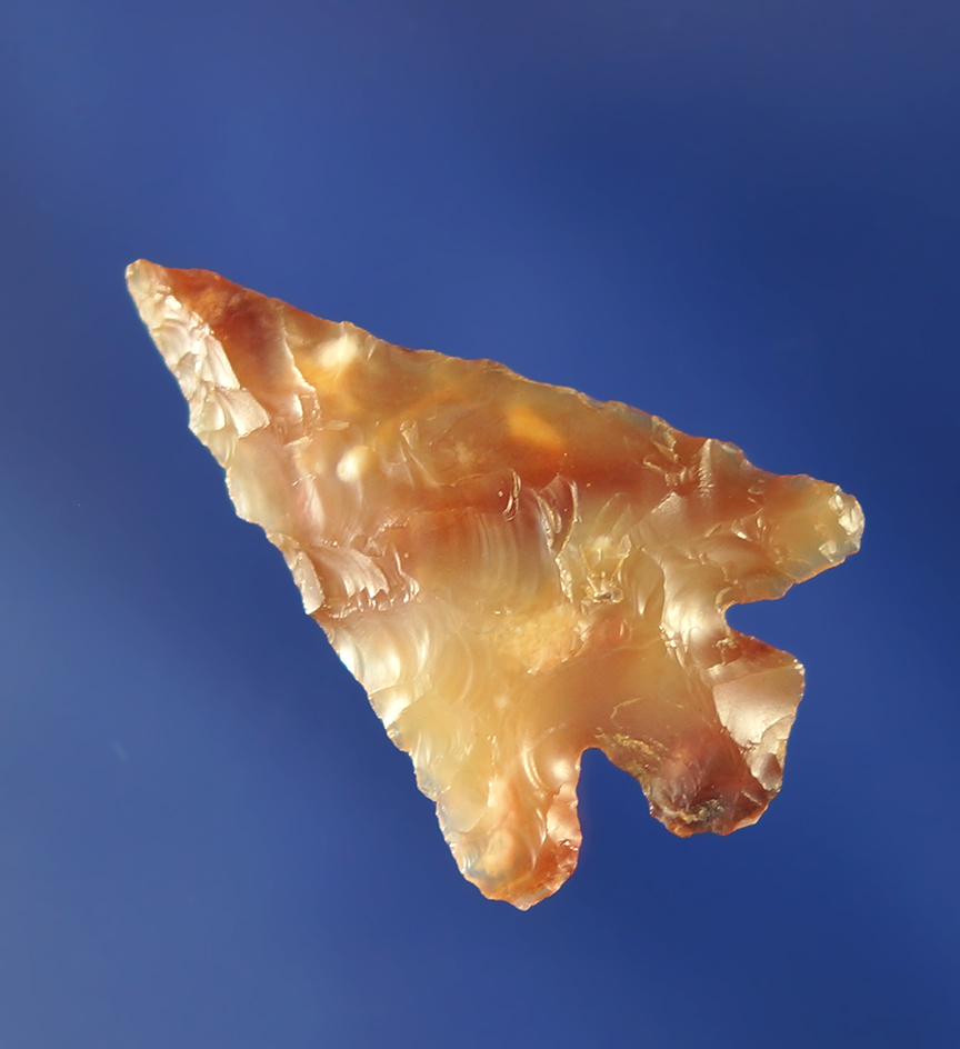 1 3/16" Columbia Plateau made from attractive pink and clear mottled agate - highly translucent.