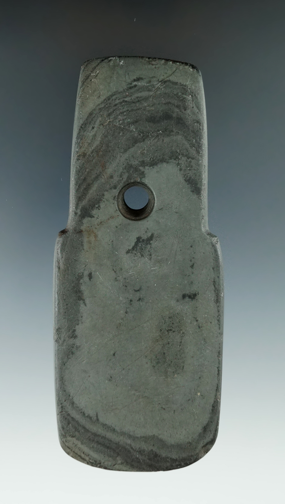 4 1/2" Hopewell Shovel Pendant found in 1980 along the Sandusky River Sandusky Co., Ohio.