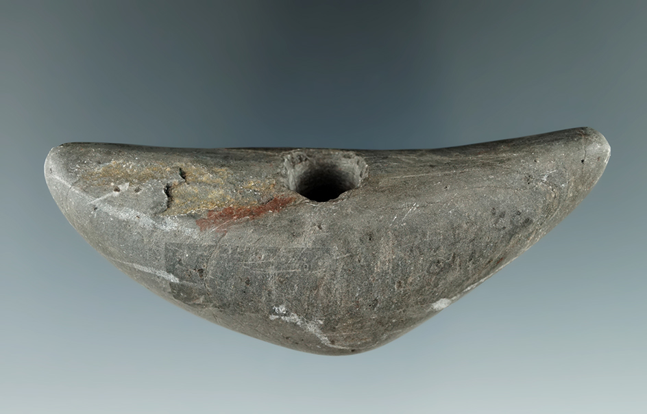 3 5/8" Pick Bannerstone made from slate found in Ross Co., Ohio.