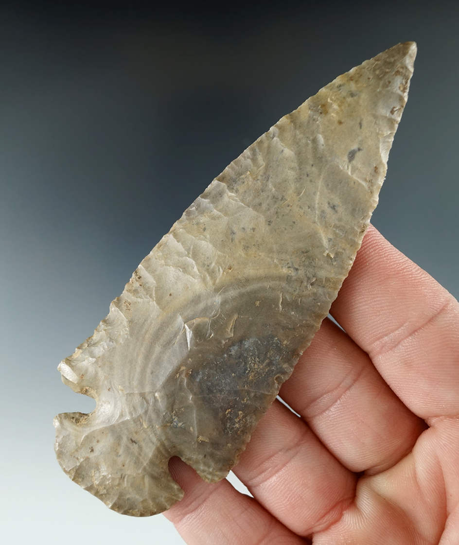 3 15/16" Dovetail made from beautiful Cobden Chert found in southern Illinois. Davis G-8 COA.