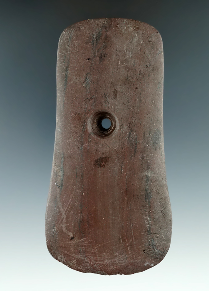 4 1/4" Adena Keyhole Pendant found near Beach city, Tuscarawas Co., Ohio by Henry Gerber.