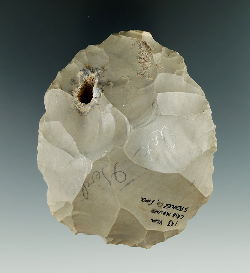 3 7/16" Hornstone Crib Mound Cache Blade found by Art Gerber in Spencer Co., Indiana.