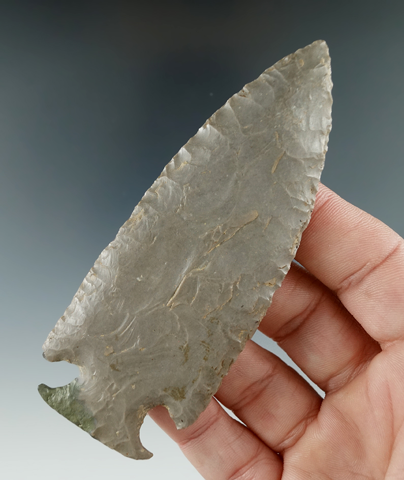 4" Motley made from Hornstone with restoration to part of the base found in Kentucky.