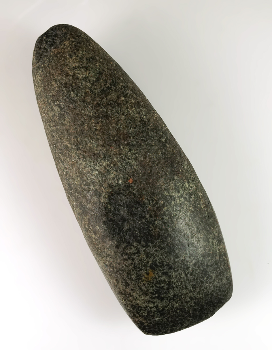 Exceptional polish on this large 6 9/16" Hardstone Celt found near Croton, Licking Co., Ohio.