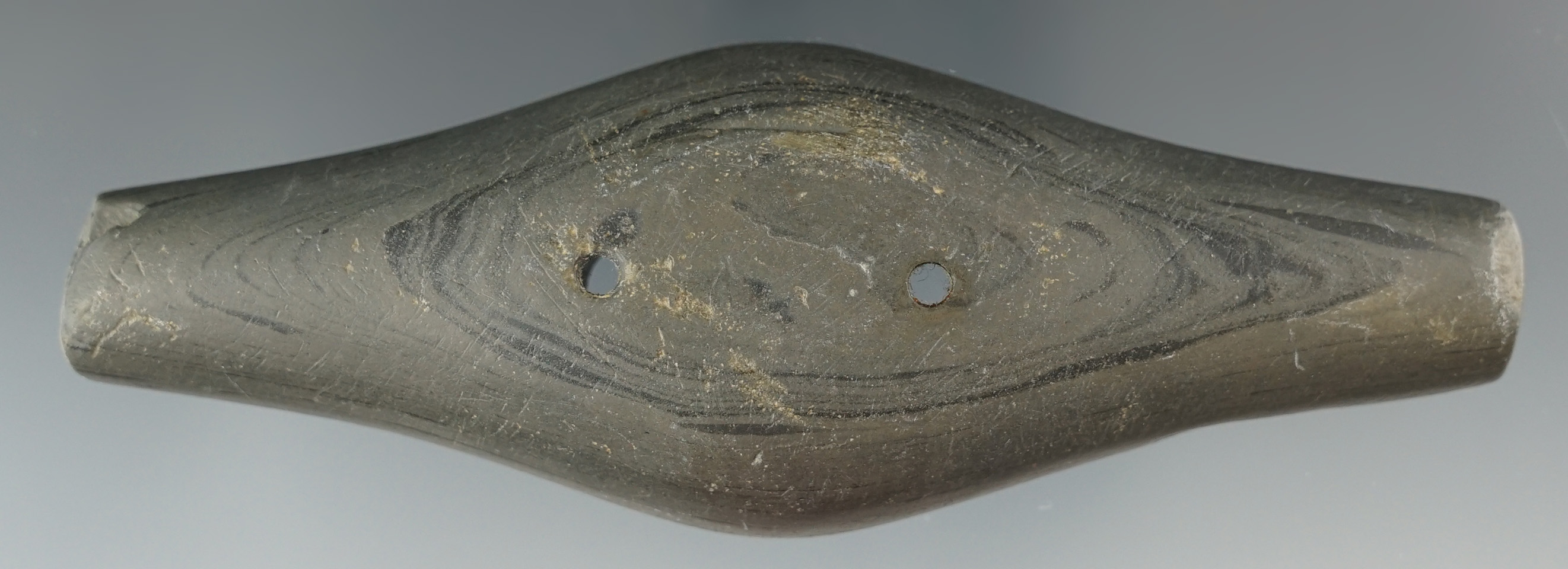 4 7/8" Adena Expanded Center Gorget. Allen Co., Ohio. Pictured!