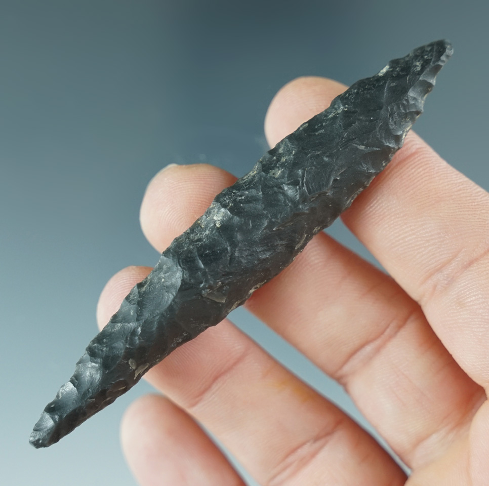 3 5/16" Bi-point made from Dacite found in Lake County Oregon.