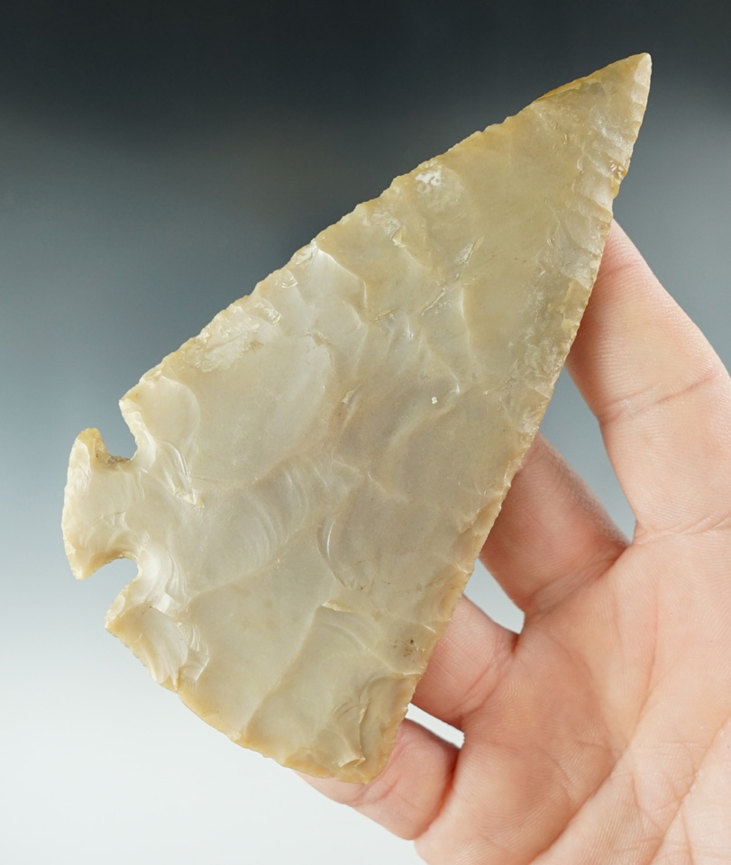 4 3/8" Corner Tang Knife with restoration to 3/8" of tip. Travis Co., Texas. Rogers COA.