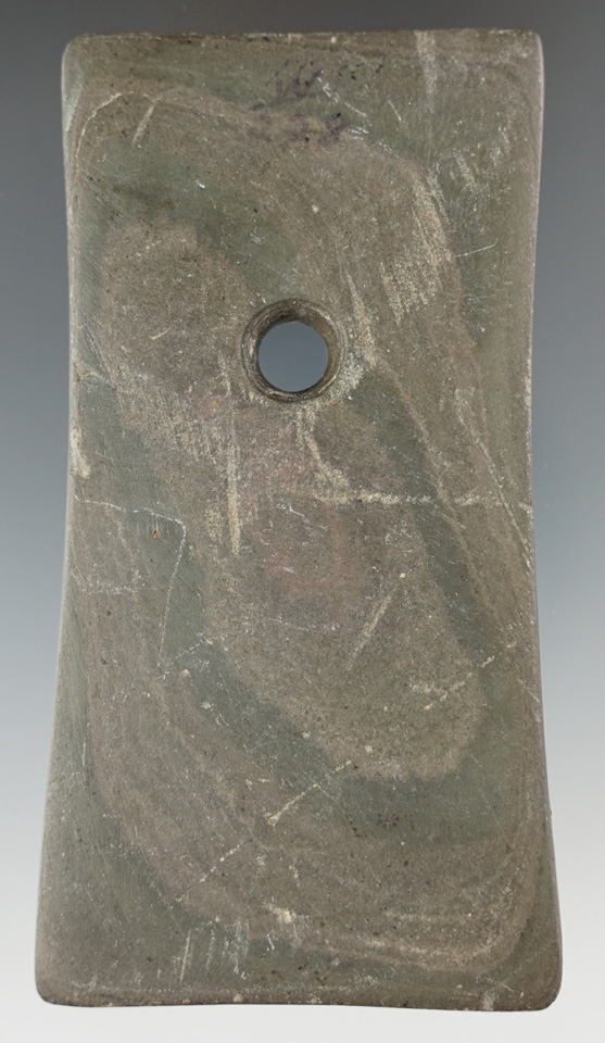 4 3/16" Adena Rectangular Pendant found in Preble Co., Ohio.