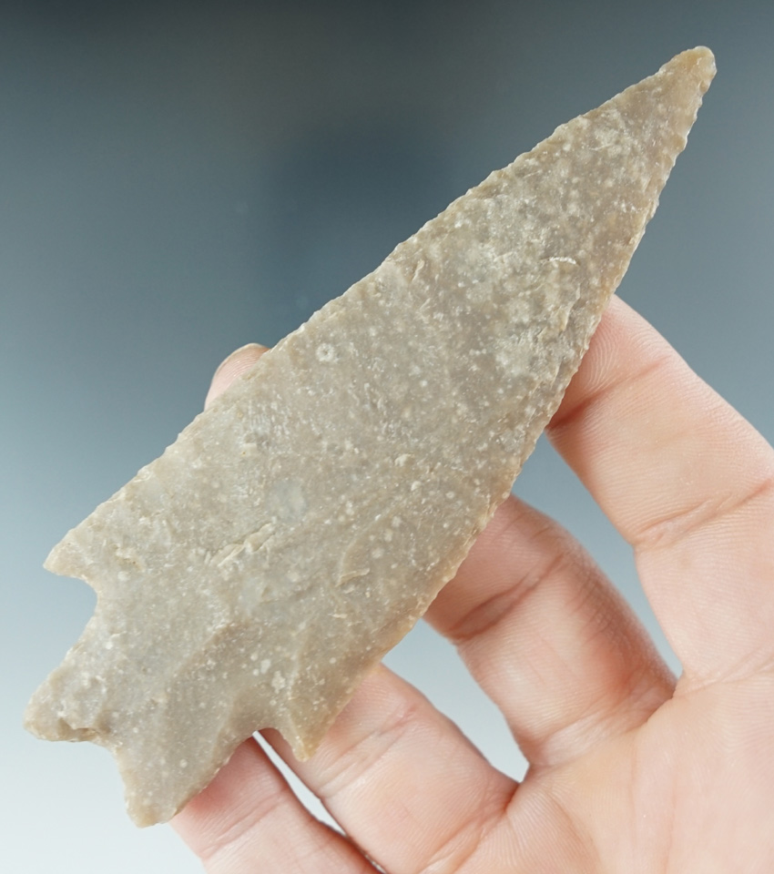 4 1/8" Pedernales made from tan Edwards Chert, found in Bandera Co., Texas.