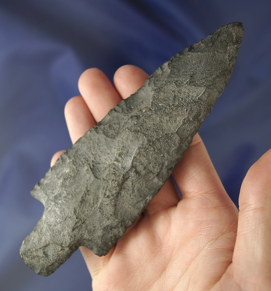 Big and Nice! 5 9/16" Adena Knife found in Ohio. Bennett COA.